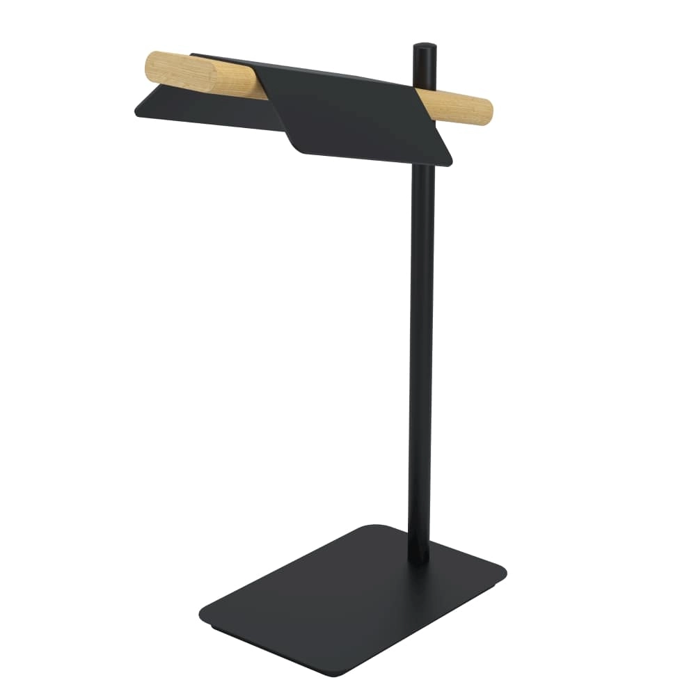 Desk lamp Ermua black with wood