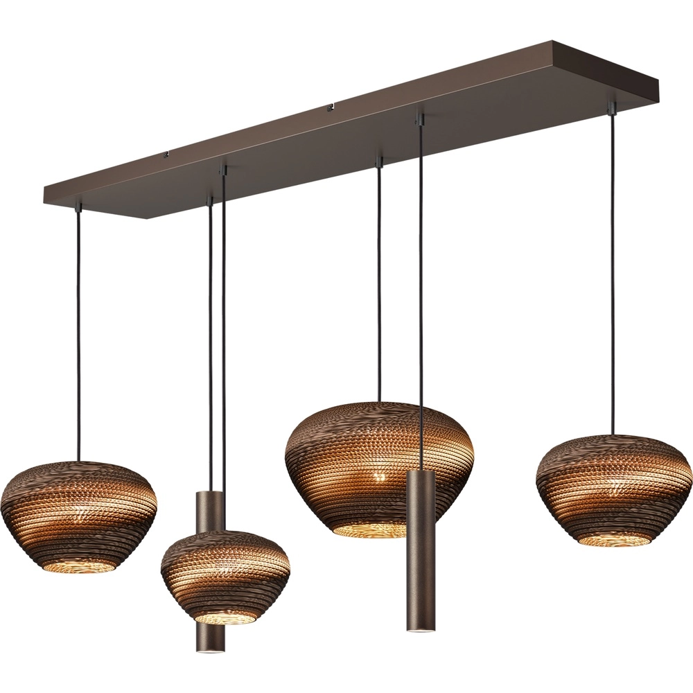 6-light pendant lamp Cartone with Think Paper hoods