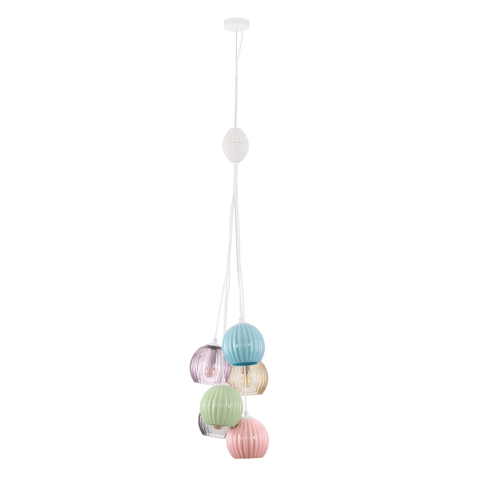 Colored pendant lamp Meline 6-light