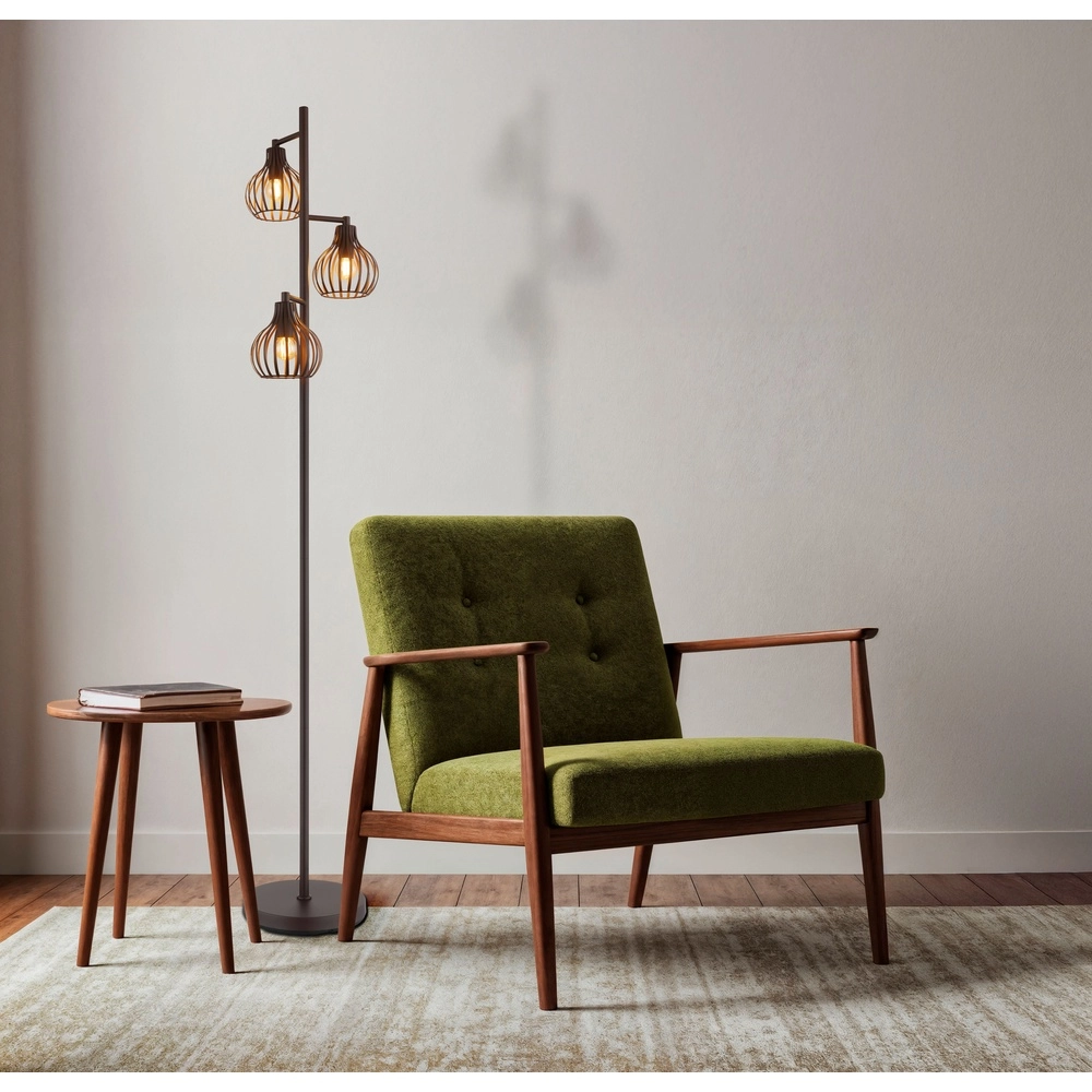 3-light floor lamp Mateo rust brown Globo 9007371569236