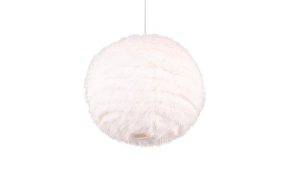 Fabric pendant lamp Furry cream Ø 35cm Trio 4017807600087