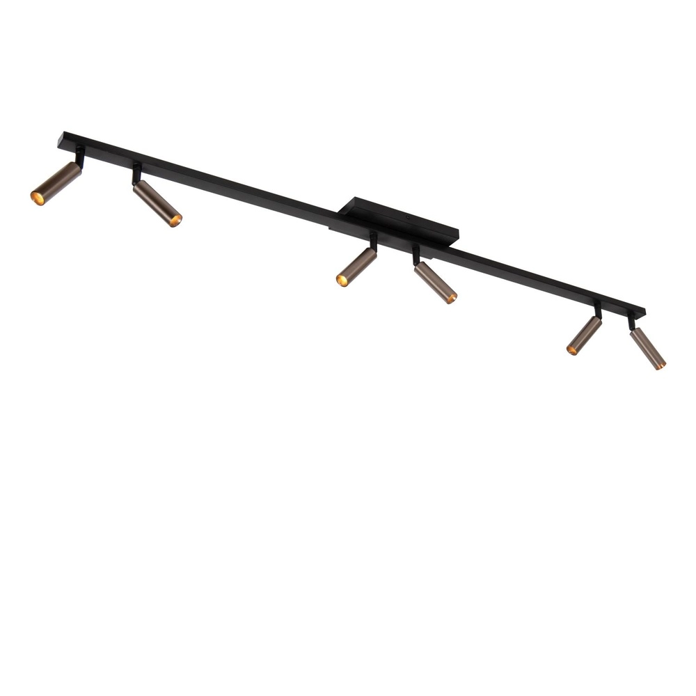 Ceiling spotlight Keoni 6-light coffee brown Lucide 5411212094162