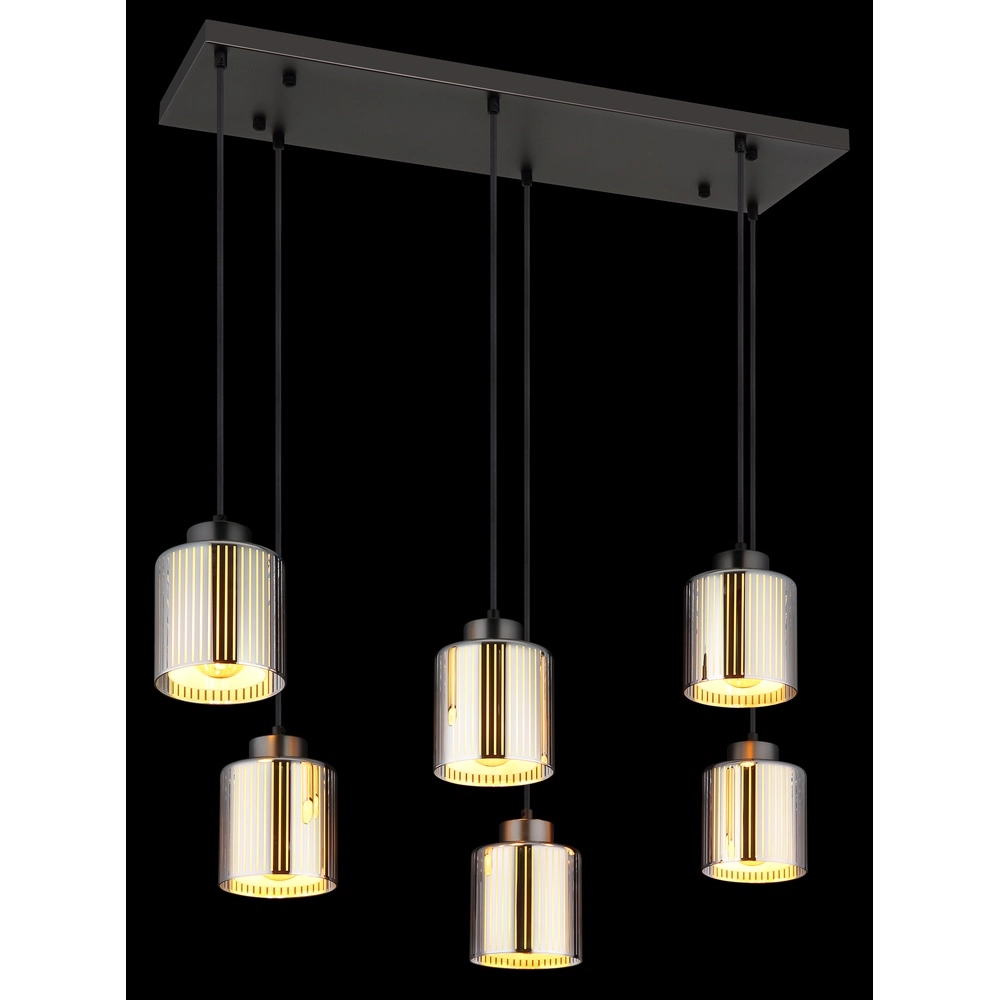 Design pendant lamp Felicia Gunmetal 6-lights Globo 9007371528967