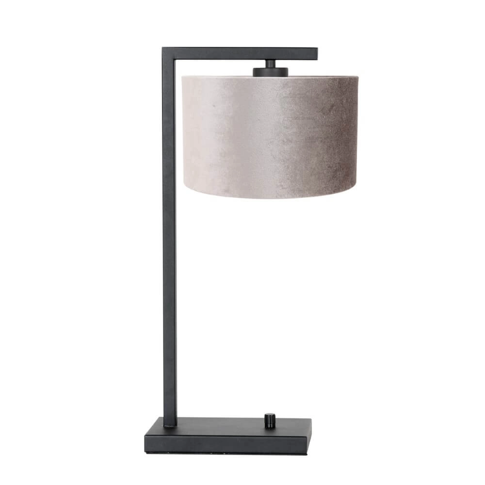 Table lamp Stanger black with gray velvet