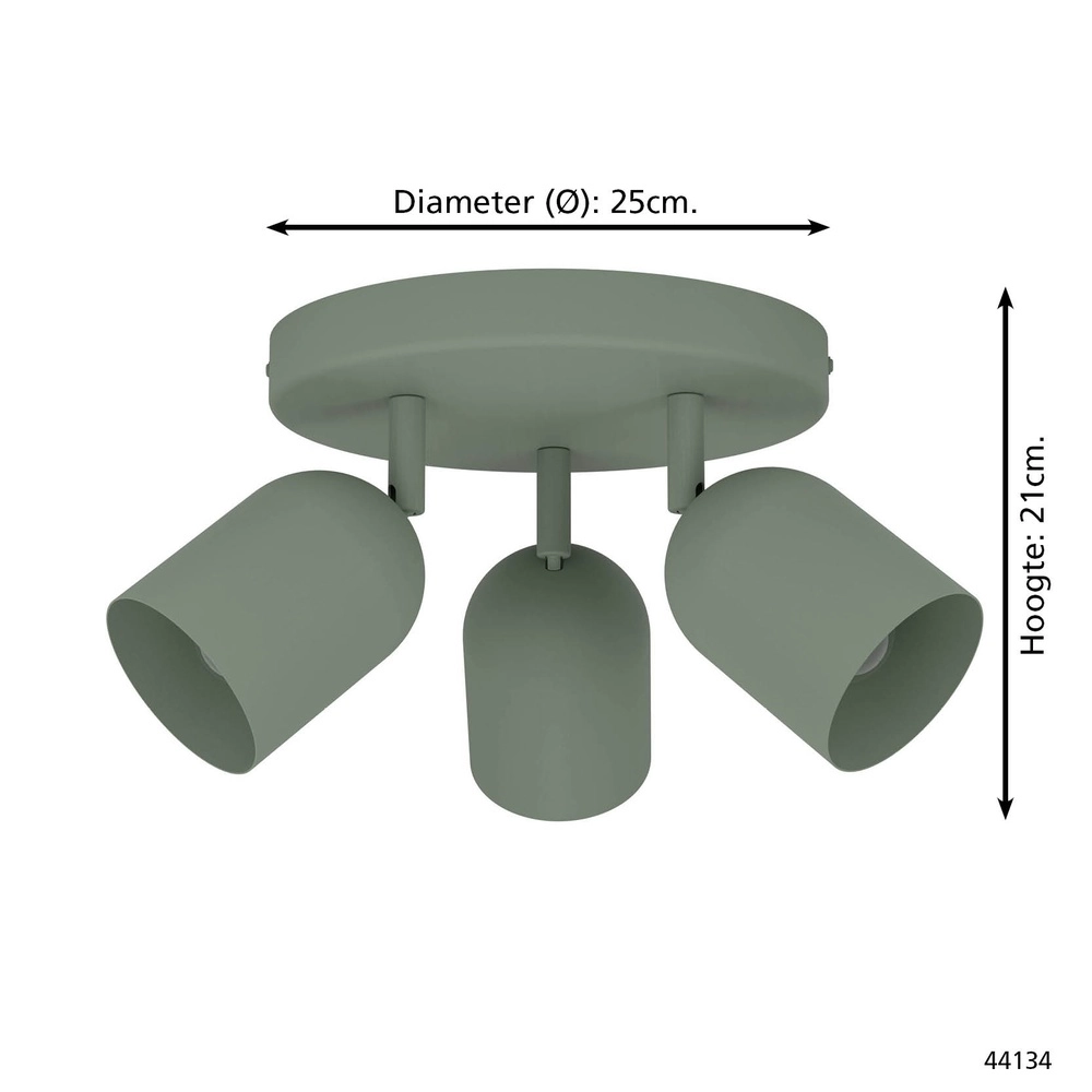 Design ceiling spotlight Tilston 3-light green Eglo 9008606359677