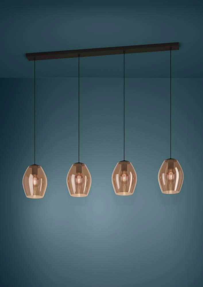 Amber glass hanging lamp Estanys 1 4-light Stars of Light 9008606235957