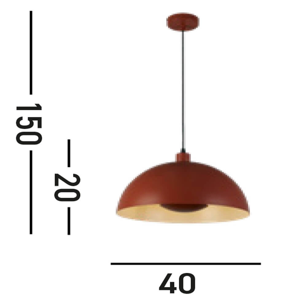 Orange pendant lamp Mars Shade 20cm high Searchlight 5053423274287