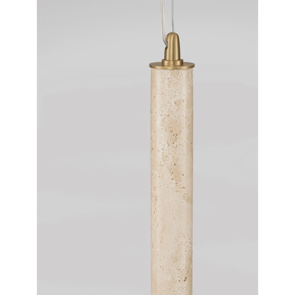 Modern pendant lamp Muse Gold with sand brown travertine Lyora 5212017495792