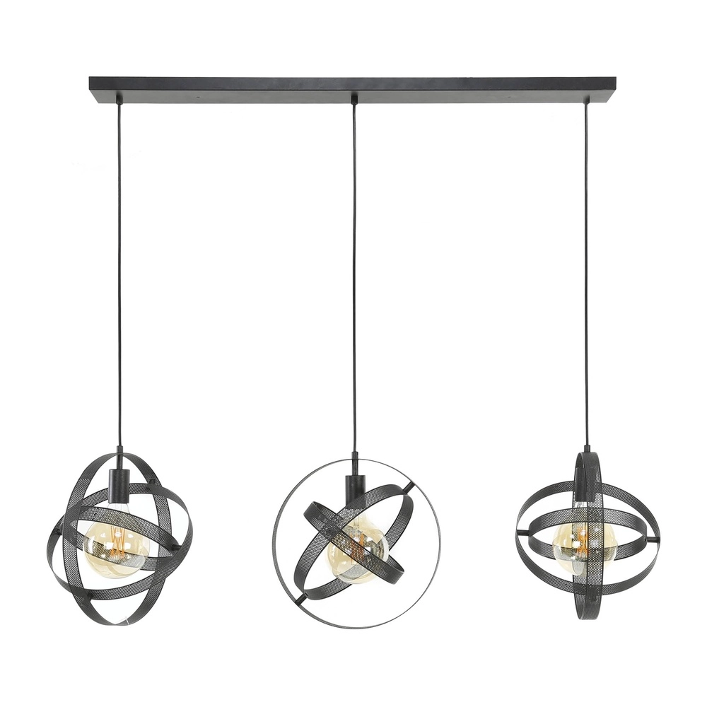 Black bulb pendant lamp Cosmos Ø 33cm - 3x E27 Lyora 8716803513402