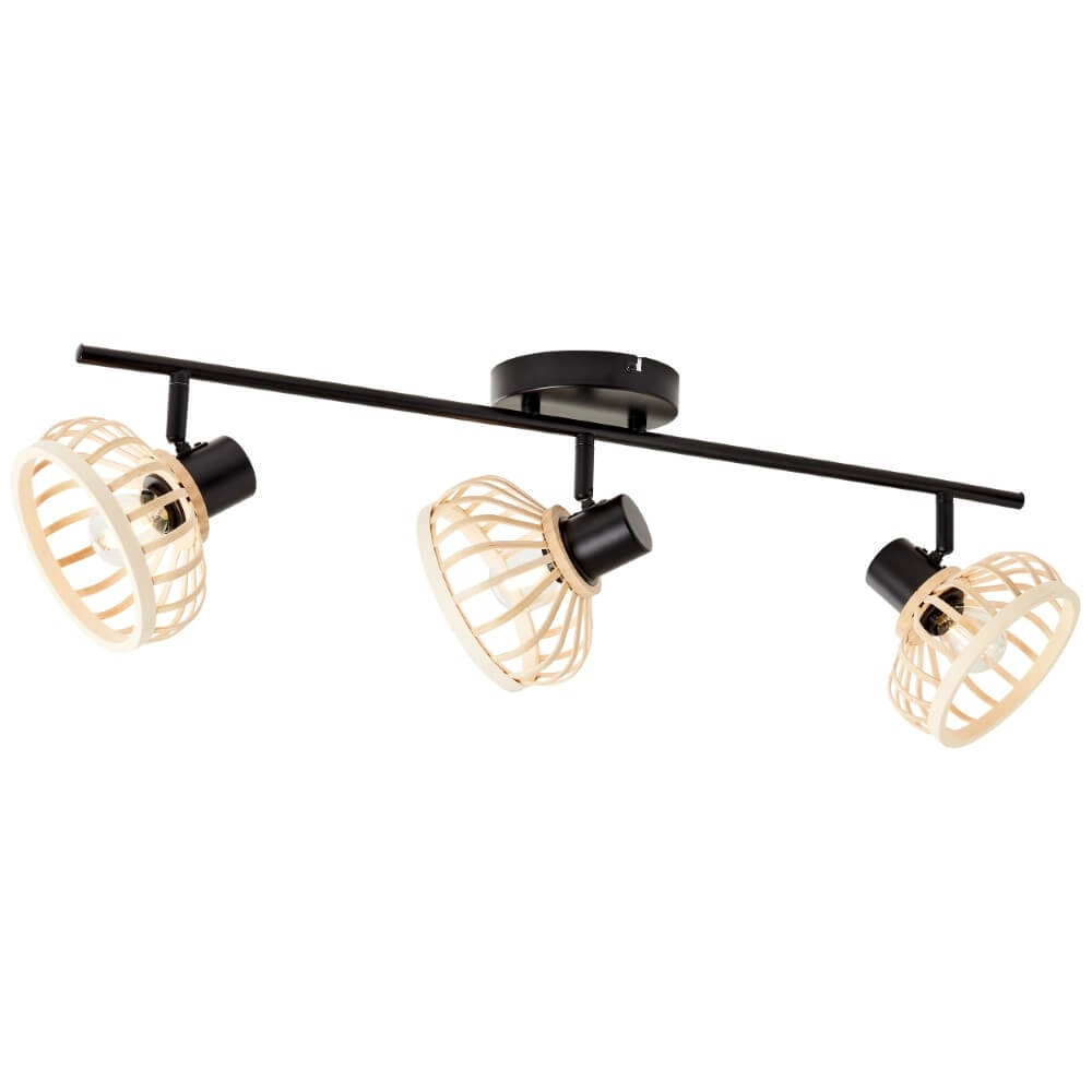 Wooden ceiling lamp Norah 3-light Brilliant 4004353409530