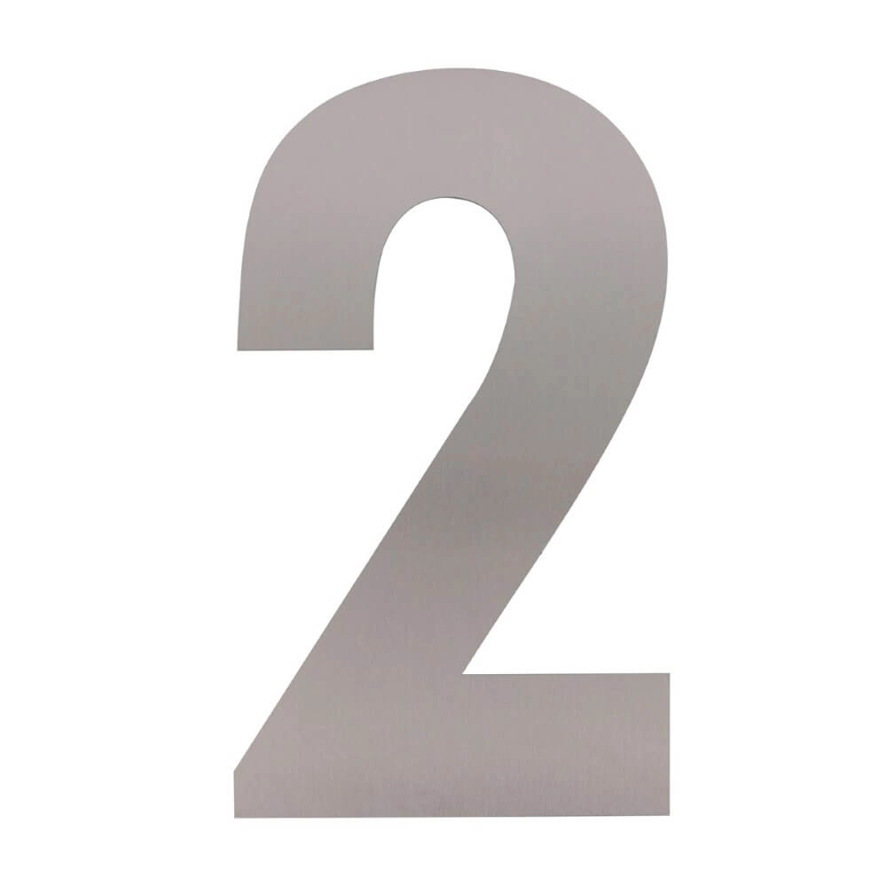 House number 2 XXL Numbra 50cm stainless steel
