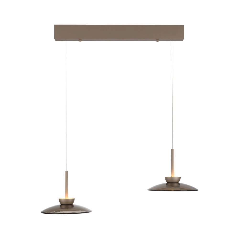 2L dining table pendant lamp Pure Moon Bronce with amber glass Paul Neuhaus 4012248392980