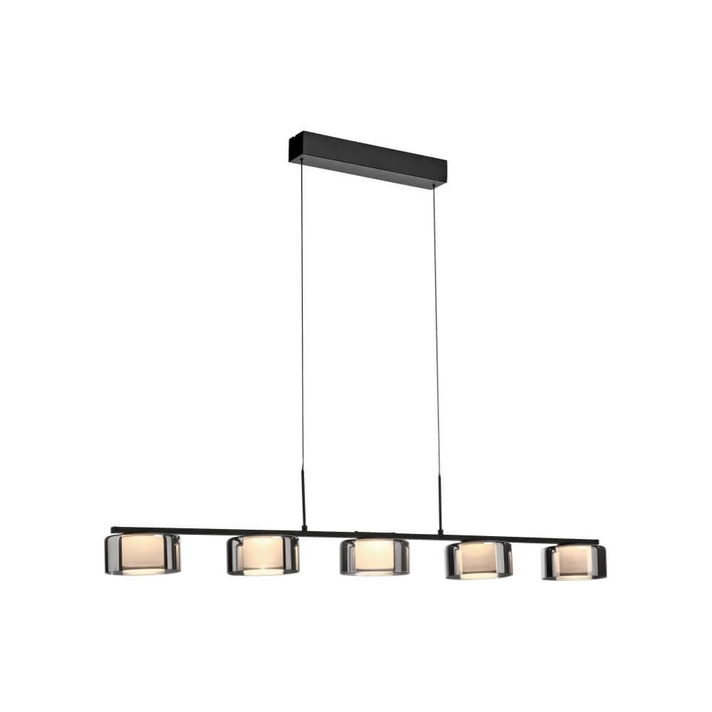 5-light pendant lamp Rika black