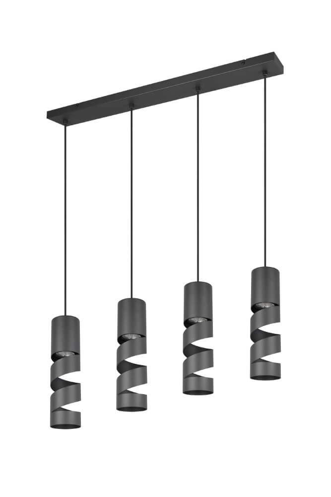 4-light tube pendant lamp Stream black Trio 4017807613995