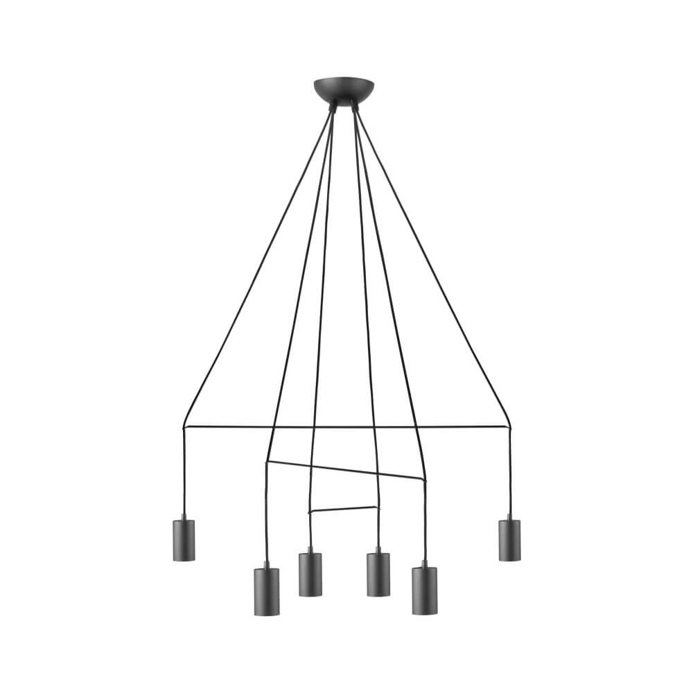 Black hanging lamp Imbria 6x E27