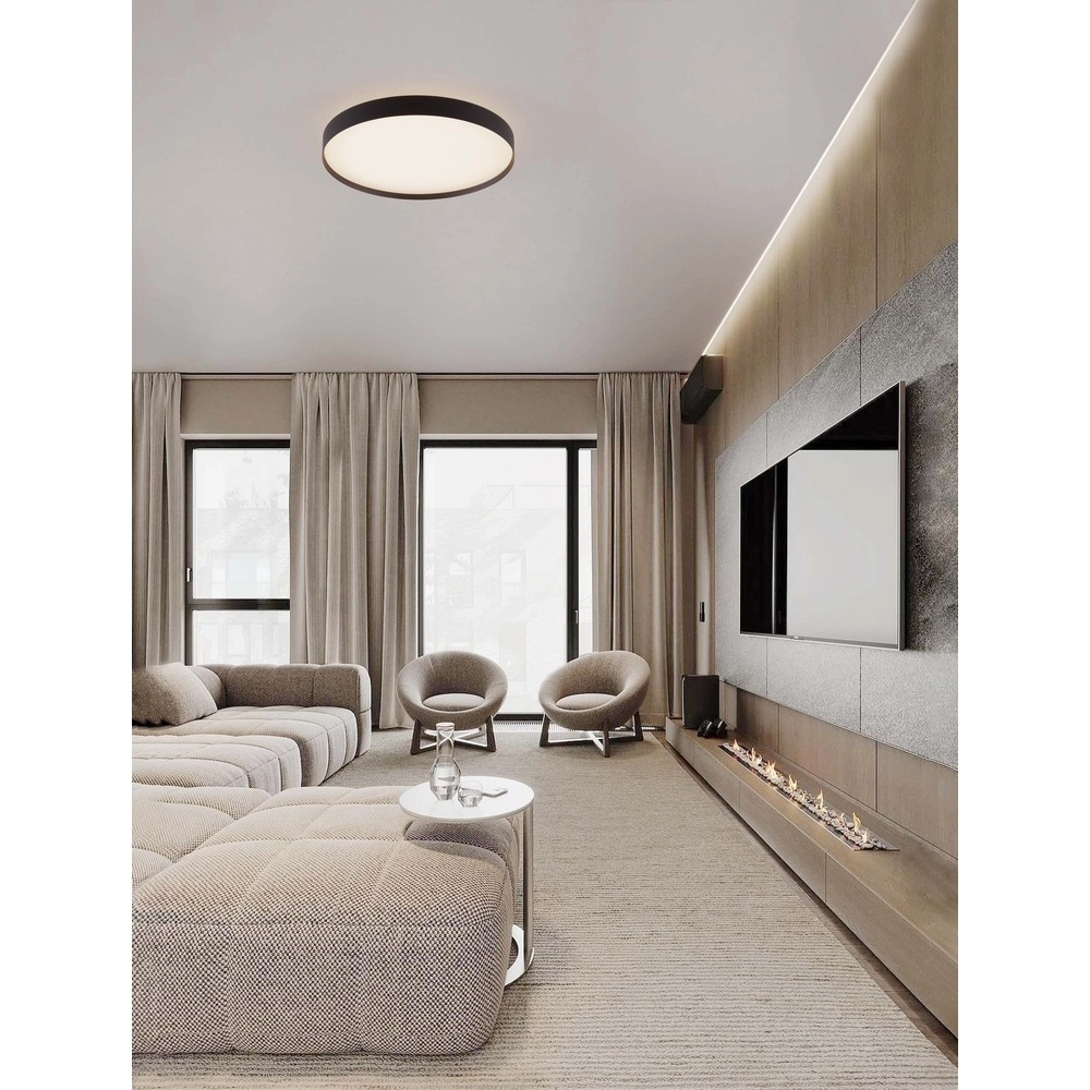 Ceiling light Roi black Ø 50cm