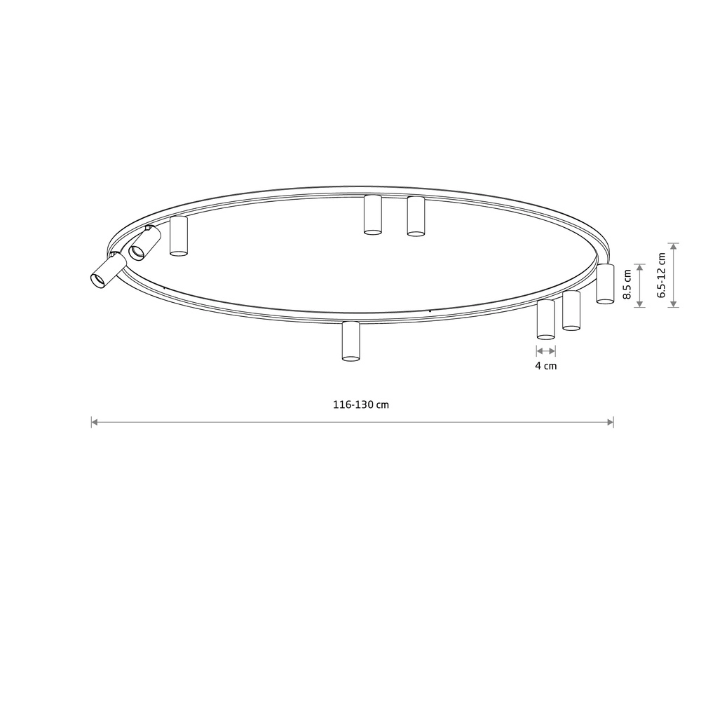 Circle surface-mounted spotlights Fourty 9x GU10 - black Lyora 5903139119504