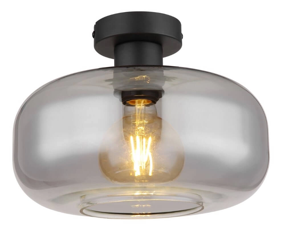 Black ceiling lamp Giuseppe smoke glass