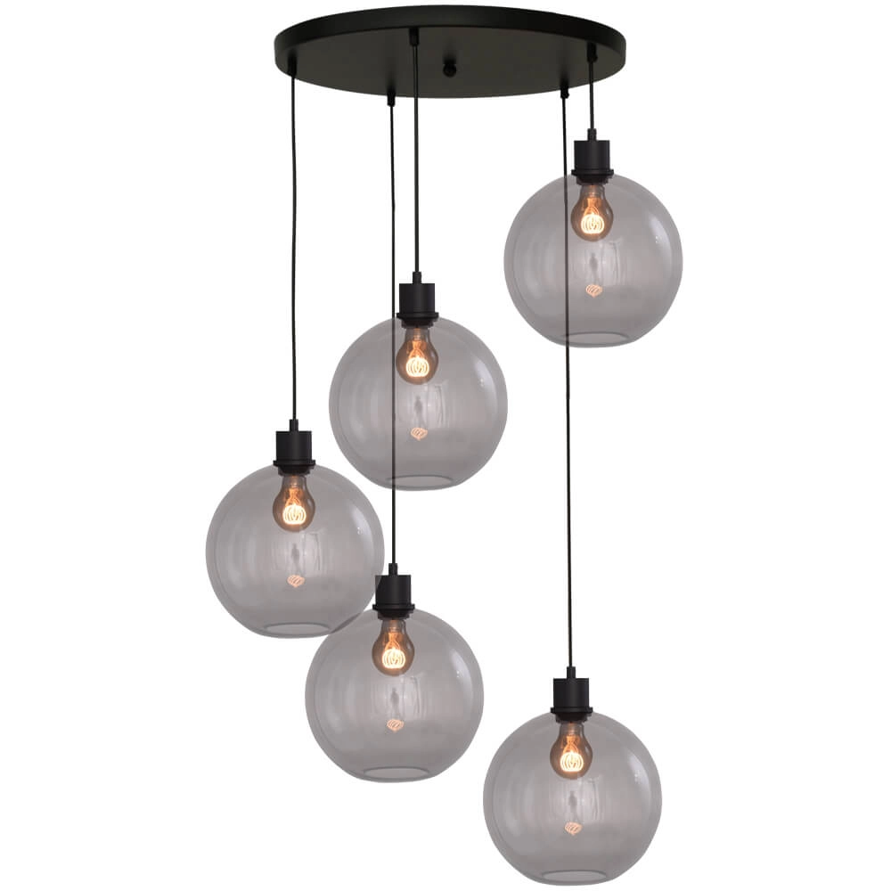 Vide hanging lamp Lazise 5x Ø 20cm black