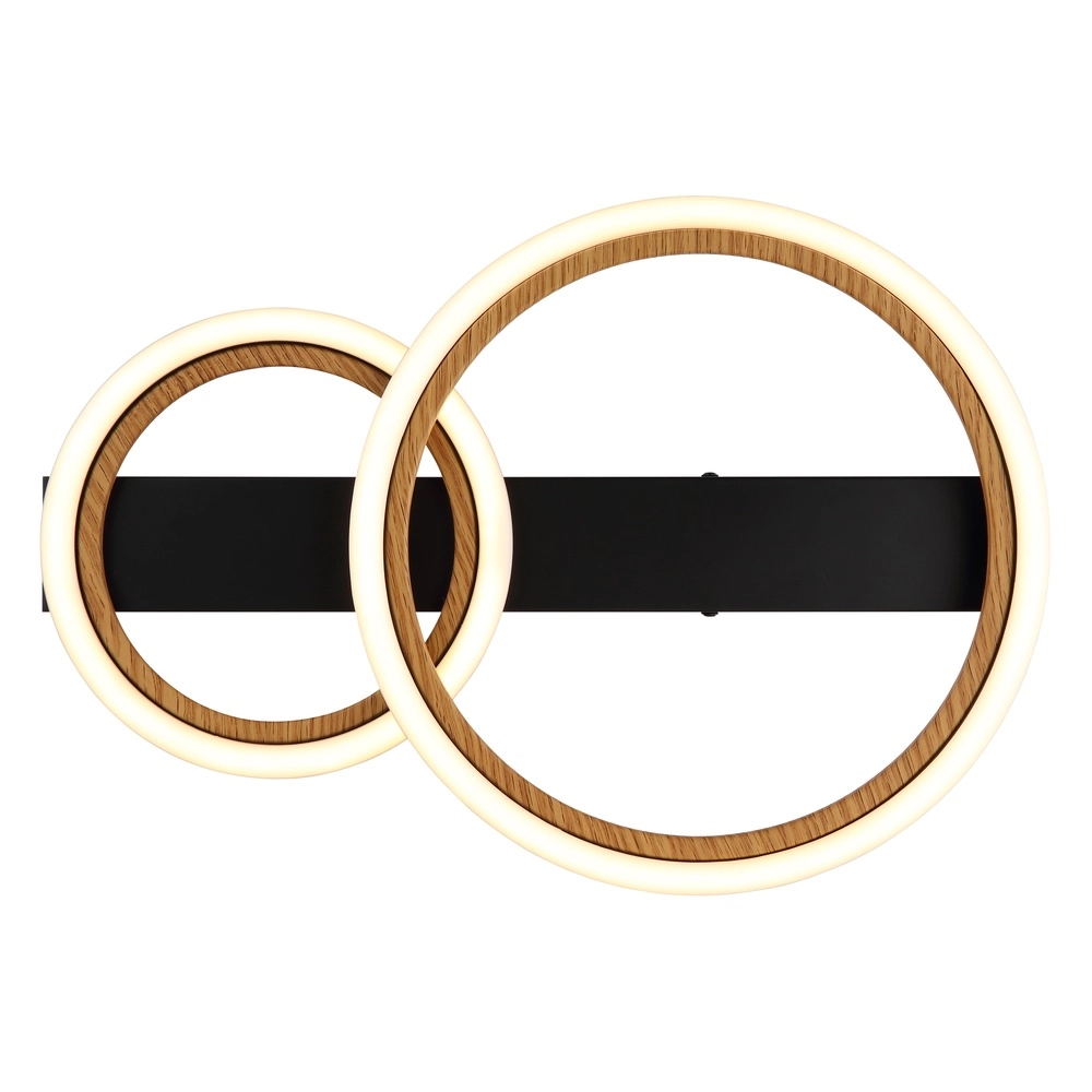 Ceiling lamp Dakari I 2 rings black Globo 9007371522798