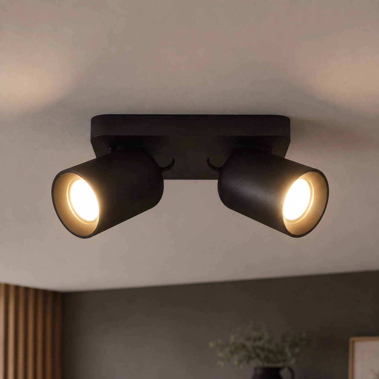 Black surface mounted spot Megano 2 lights