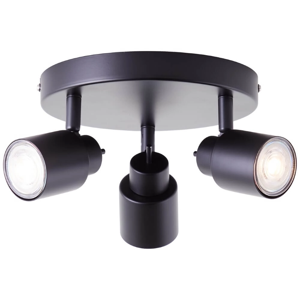 Black ceiling spotlight Andres 3-light