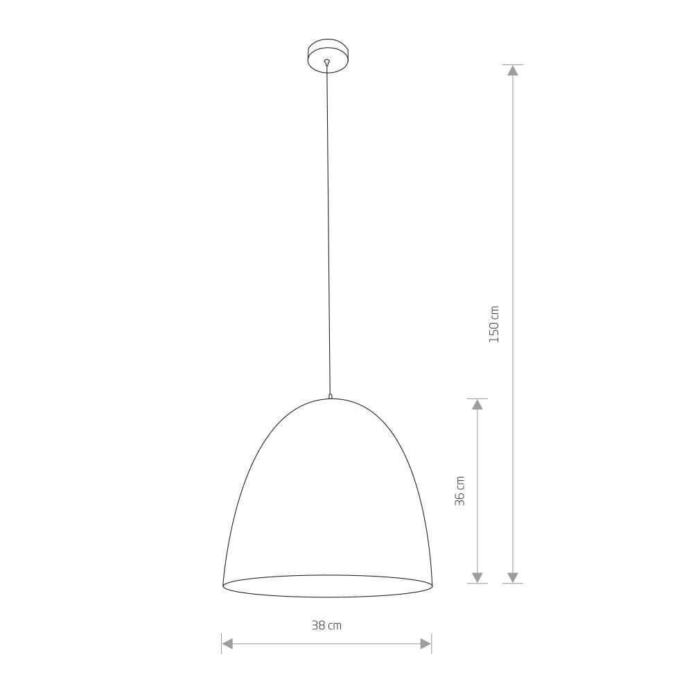 Black hanging lamp Egg M Ø 38cm Lyora 5903139902298