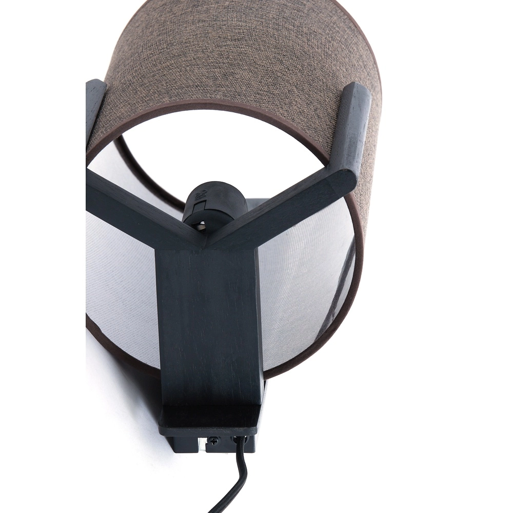 Danish design wall lamp Litto black with linen Light & Living 8717807792749