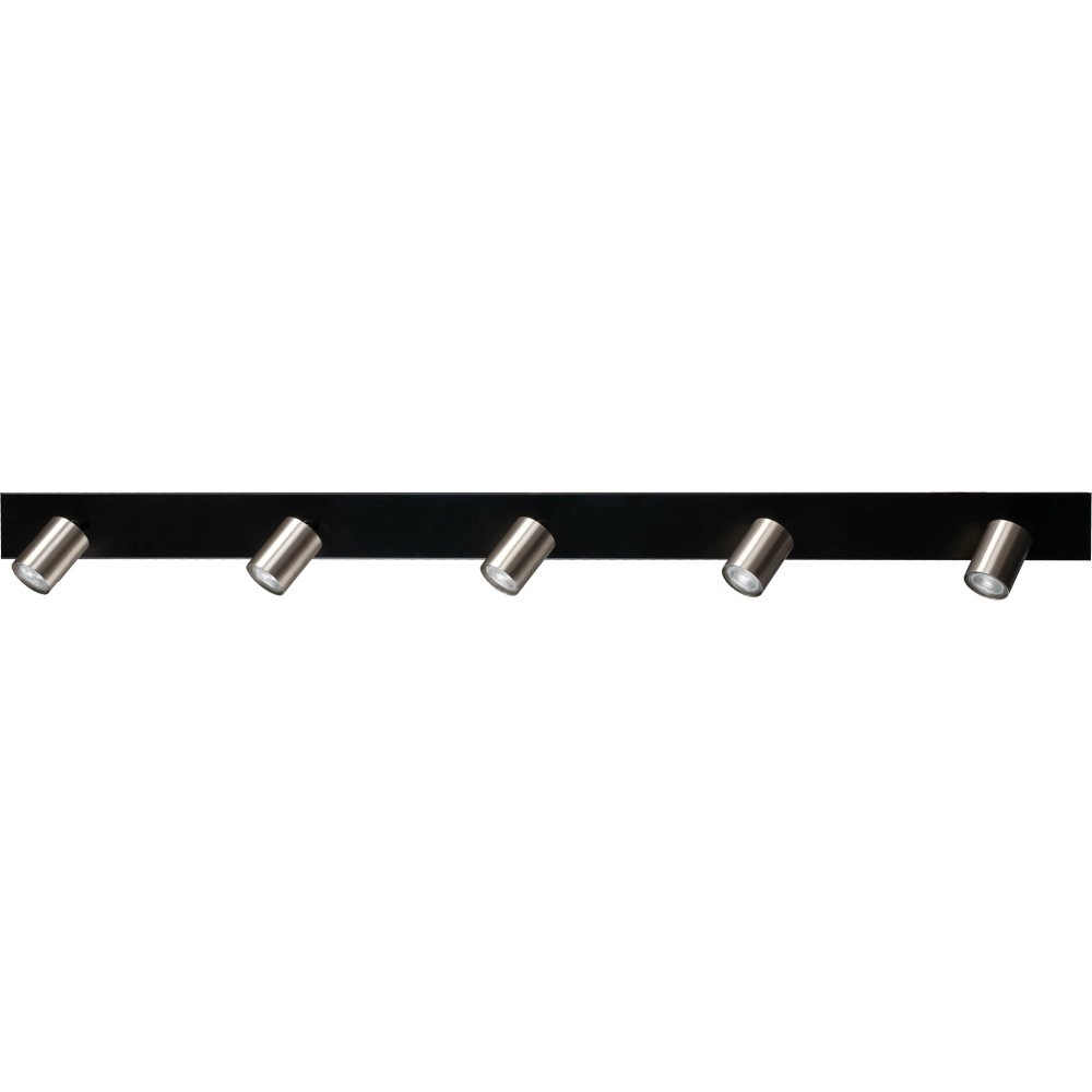 Black ceiling lamp Bounce with 5 nickel spots