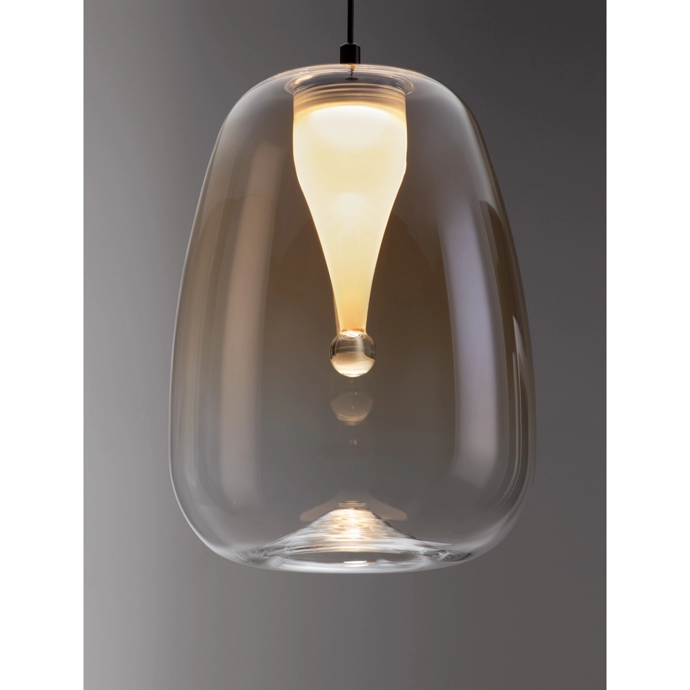 Design pendant lamp Oblo 1-light amber glass