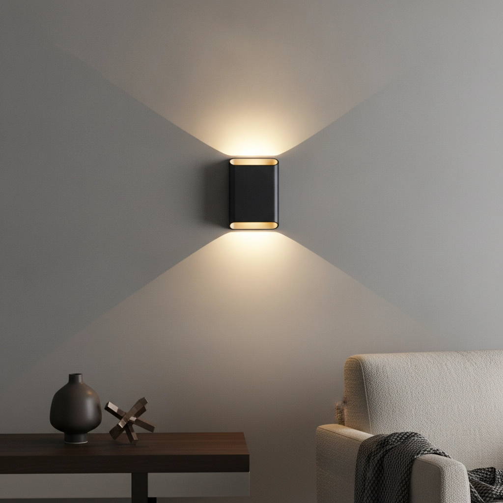 Wall lamp Diaz L black/champagne
