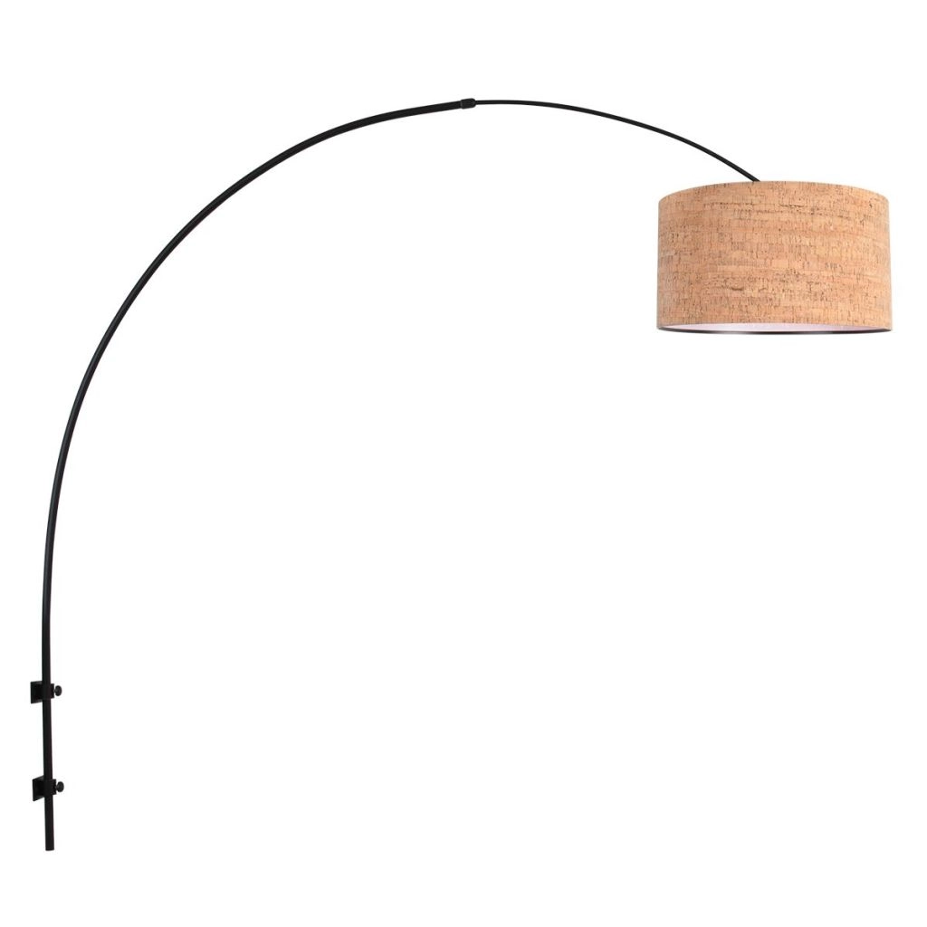 Black wall lamp arch Sparkled Light with cork cap Ø40cm
