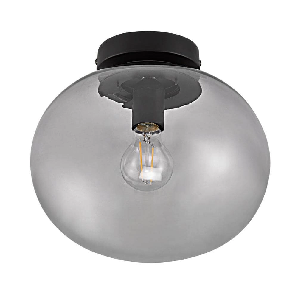 Glass ceiling lamp Alton black with smoke glass Nordlux 5704924001079