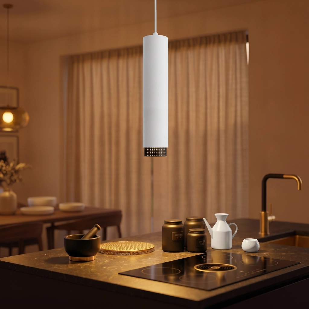 Pendant lamp Nessi white with black