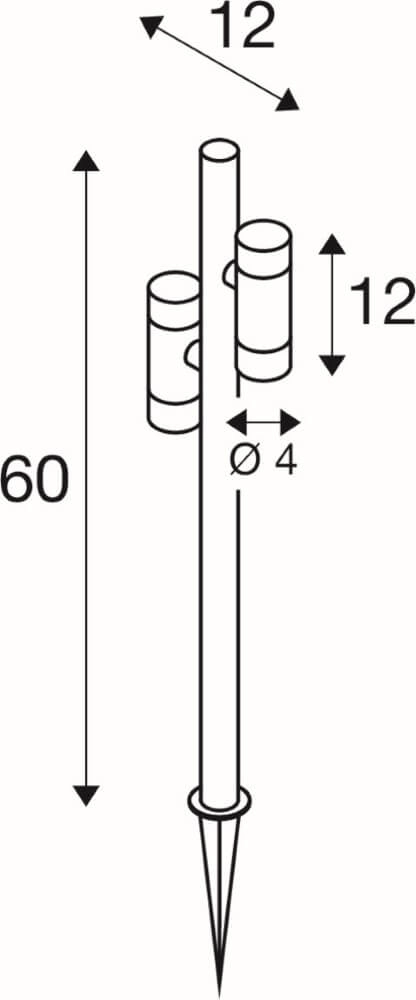 Narrow led spot Helia double on spigot SLV 4024163289948