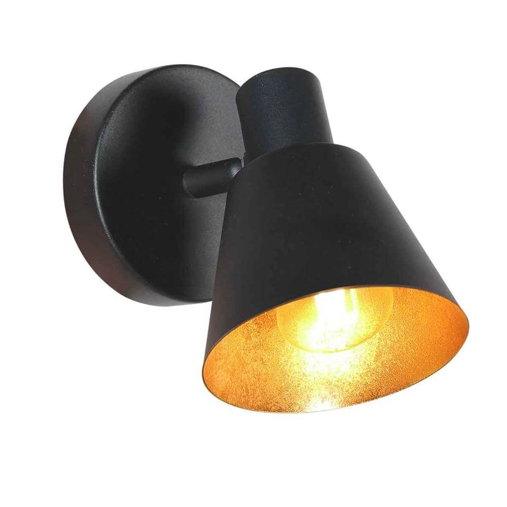 Wall lamp Oeroe black with gold