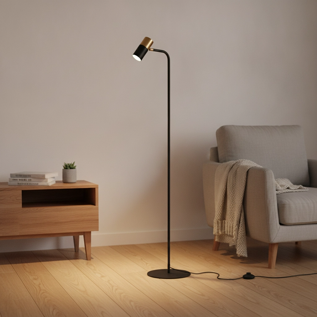 Floor lamp Pongo black with gold