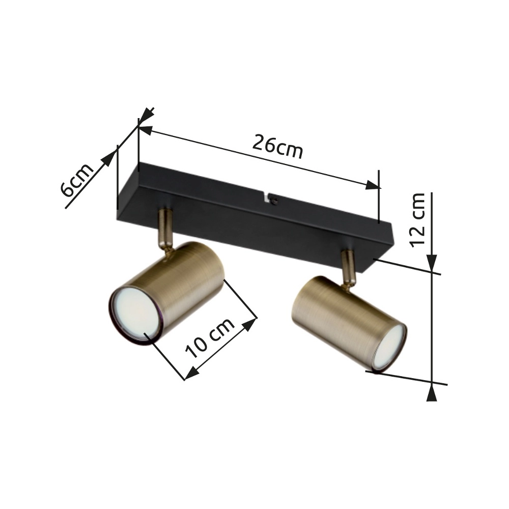 Ceiling lamp 2-lights Robby black with bronze Globo 9007371439980
