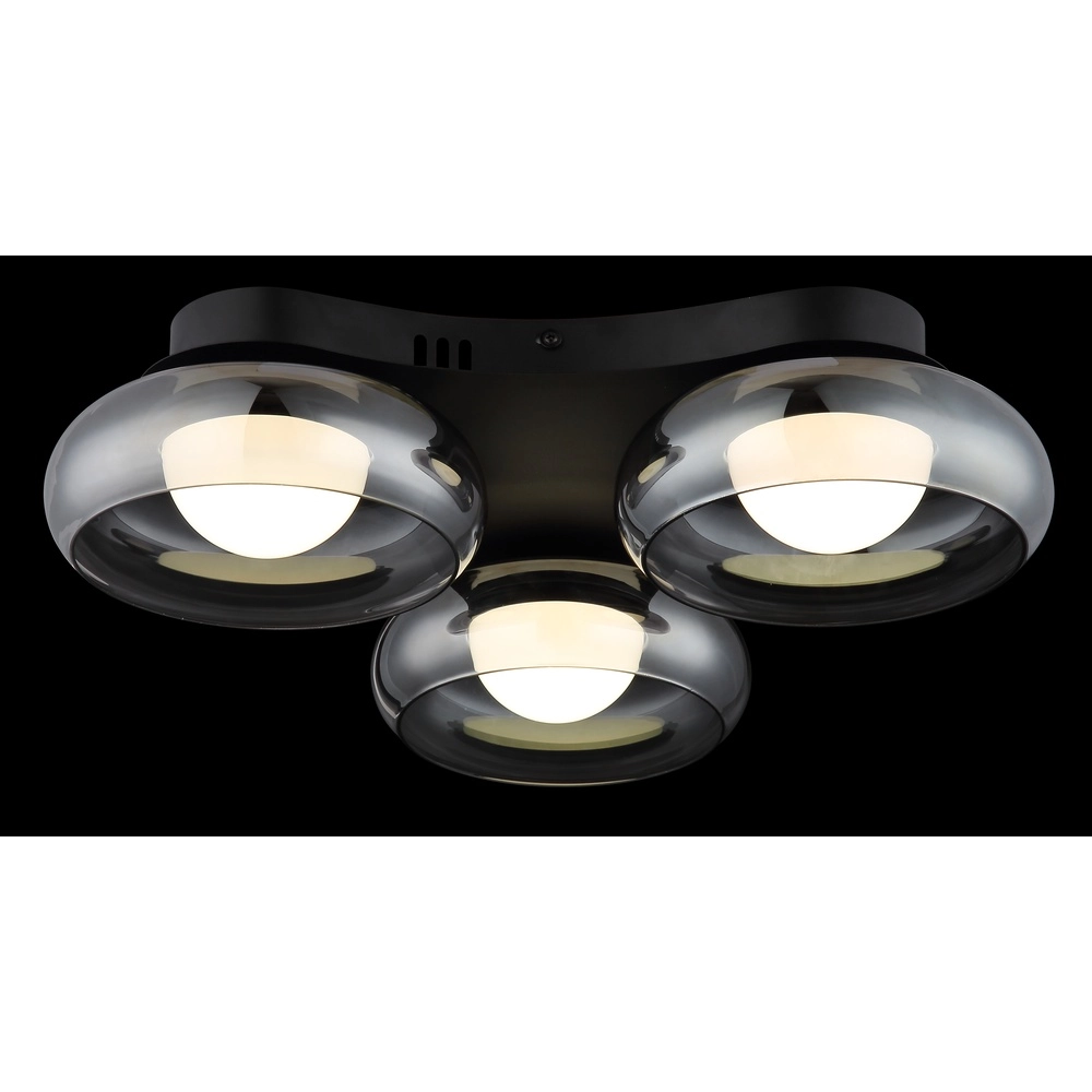 Design ceiling lamp Carlene 3-light black Globo 9007371572175