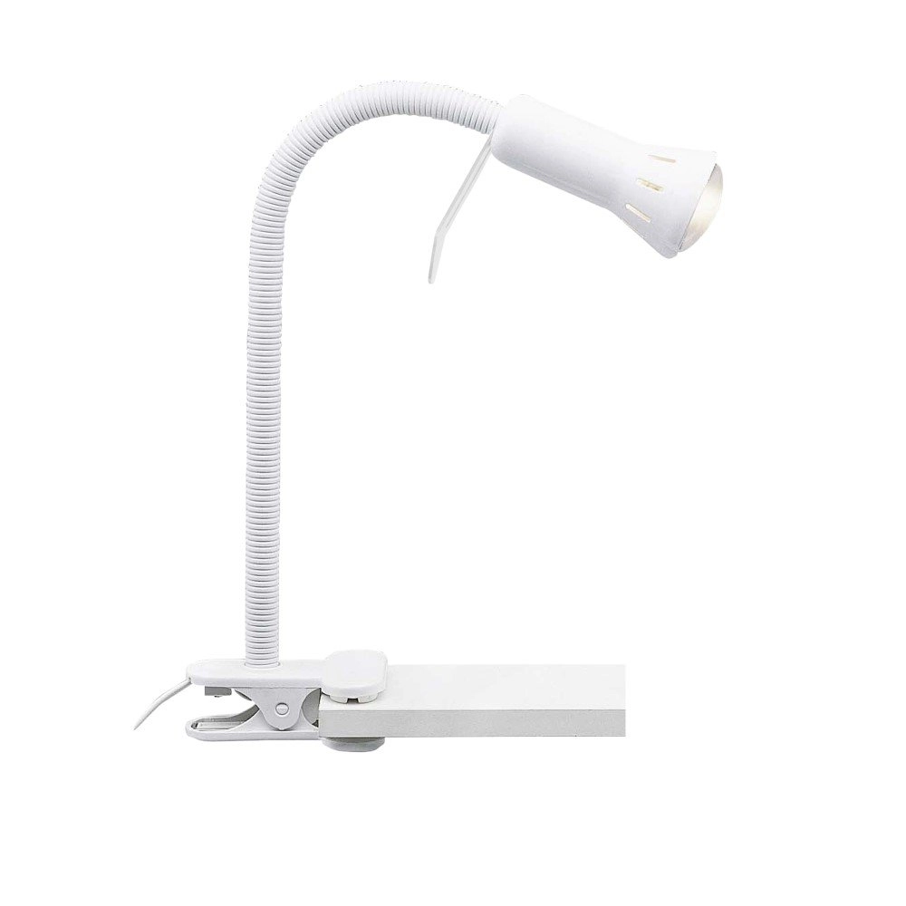 White desk lamp Flex with clamp