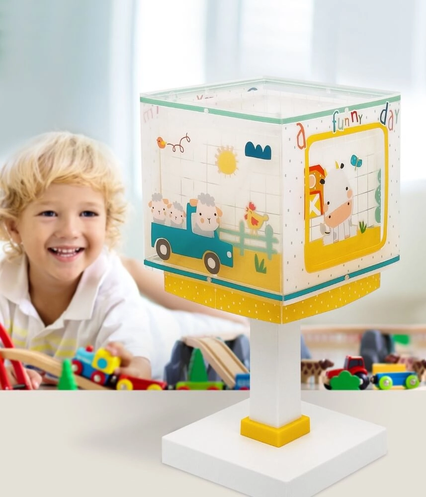 Children's room table lamp My Farm yellow with white Dalber 8420406634012