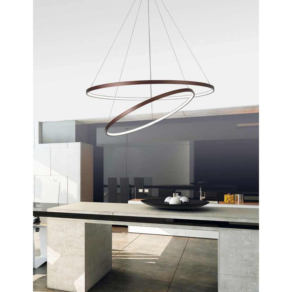 Design pendant lamp Ferrol Coffee Brown Double