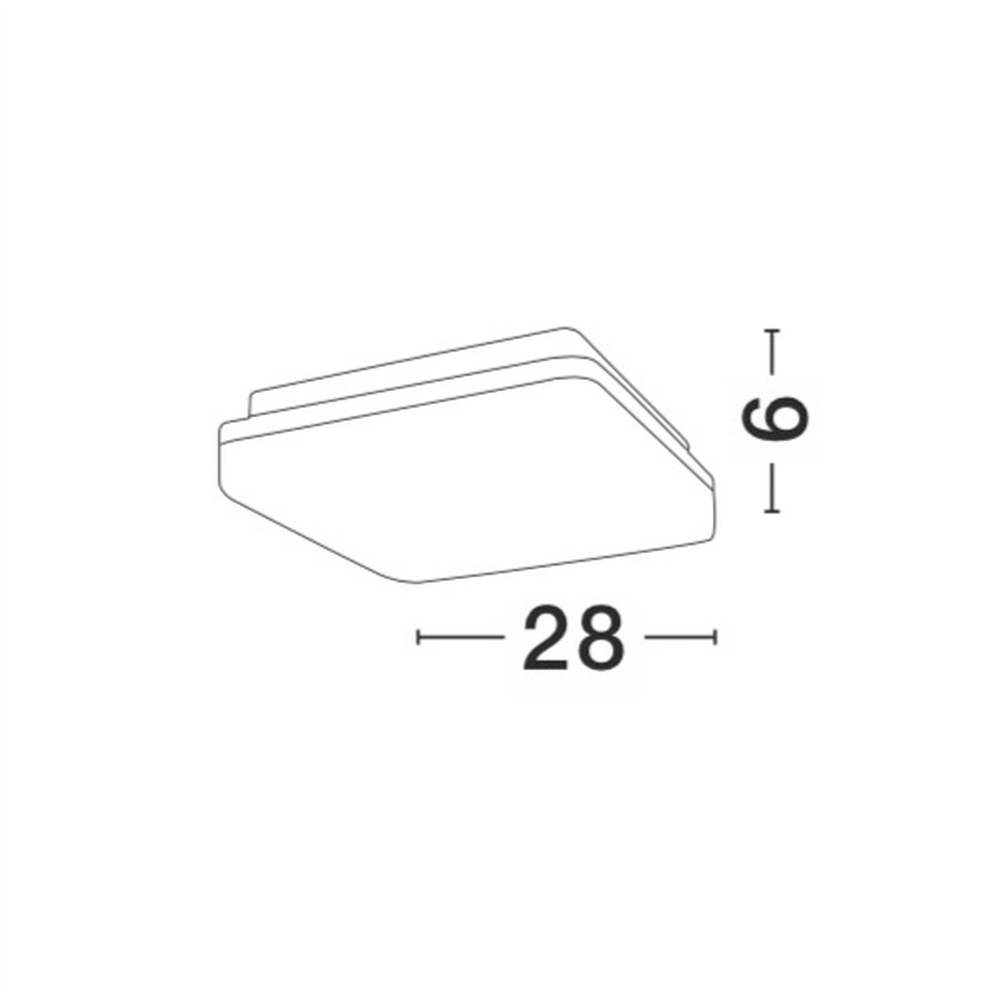 Square ceiling lamp Tommy 28 x 28cm grey Lyora 5212017417381