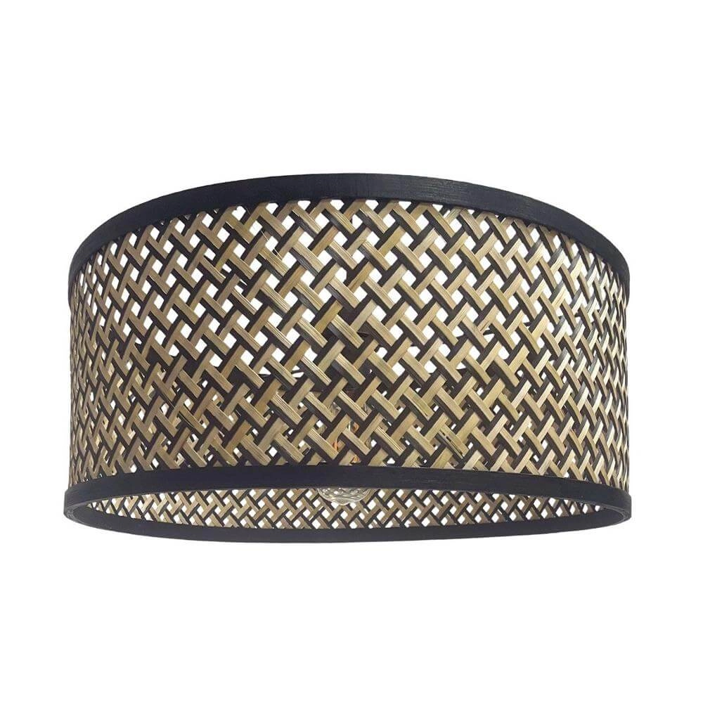 Floor lamp Curve black with rattan shade Ø 50cm Steinhauer 8712746179422