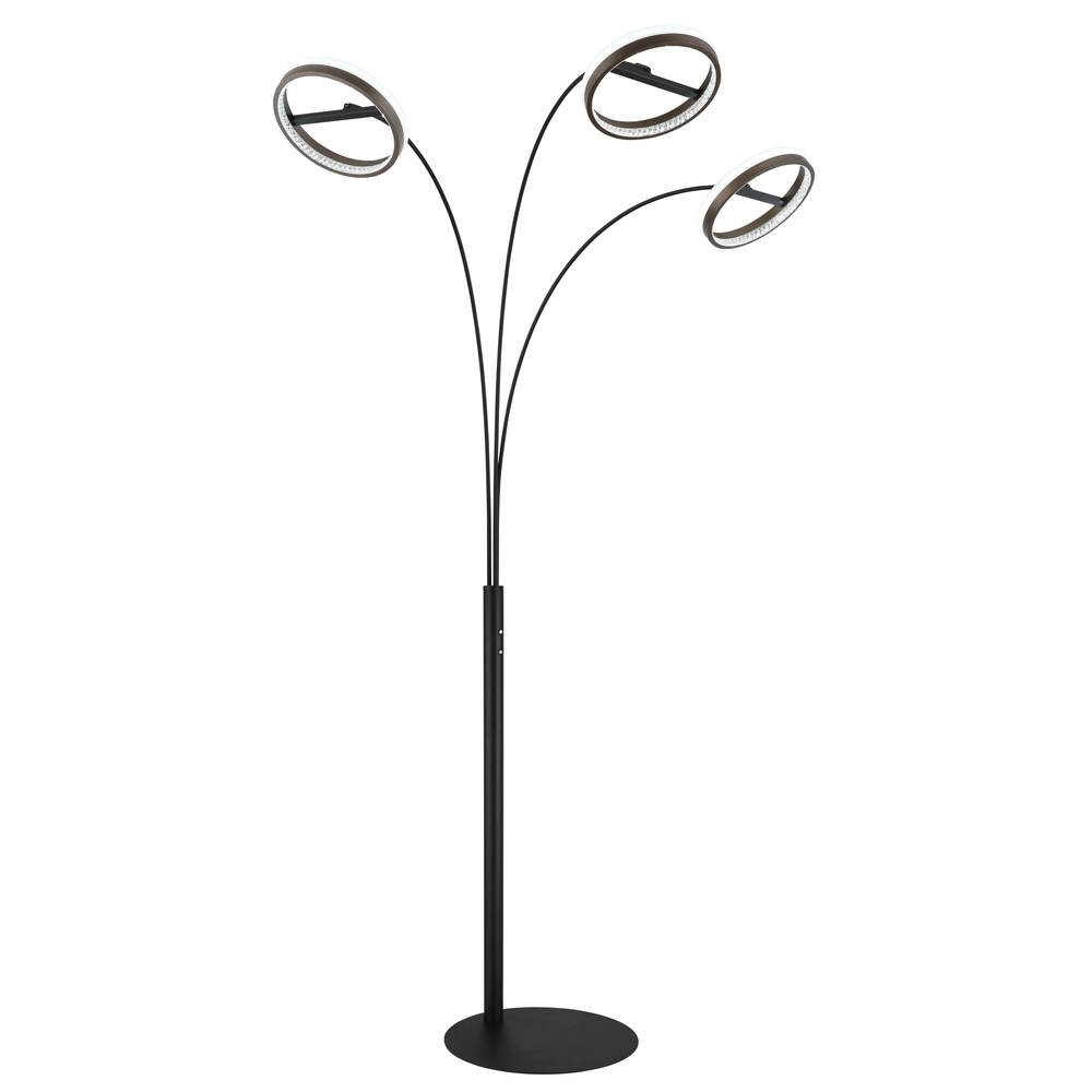 Design floor lamp Della 3-light black Globo 9007371468744