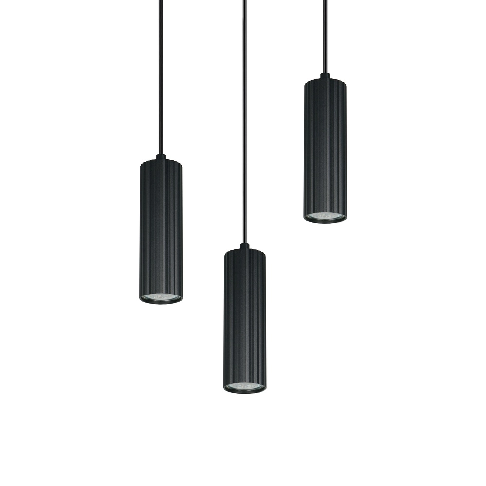 3-light pendant lamp Soka black Trio 4017807658590