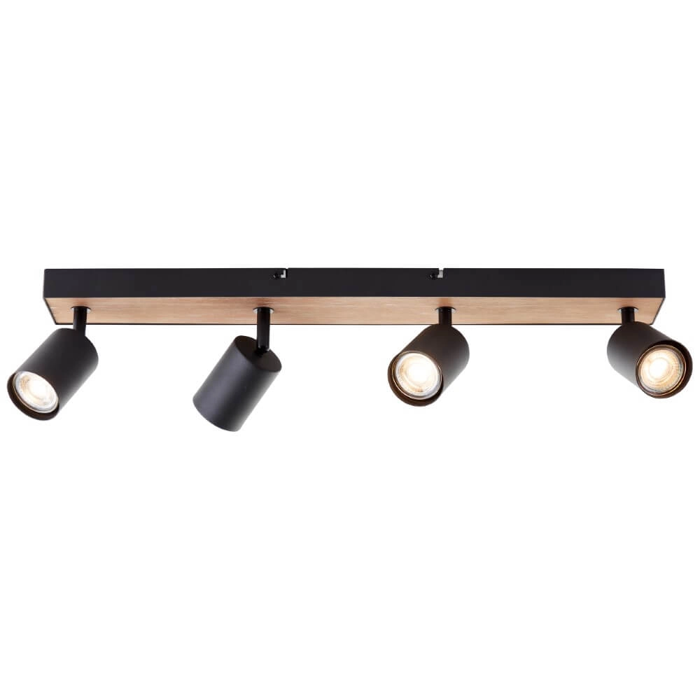 4-light lamp Jello Wood black with wood