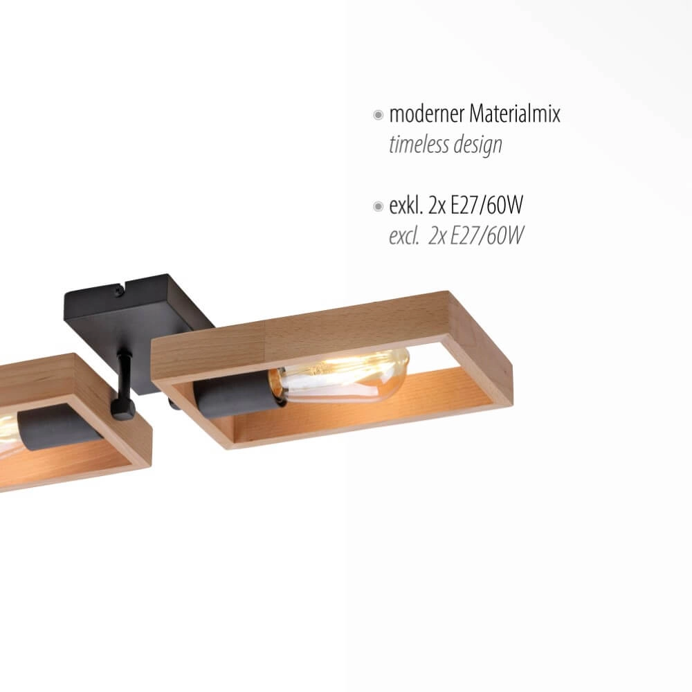 Country ceiling lamp Franky 2-light Just Light 4043689983116