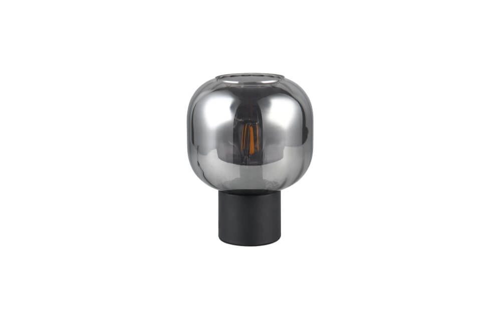 Trendy table lamp Diva black with smoke glass Trio 4017807614596