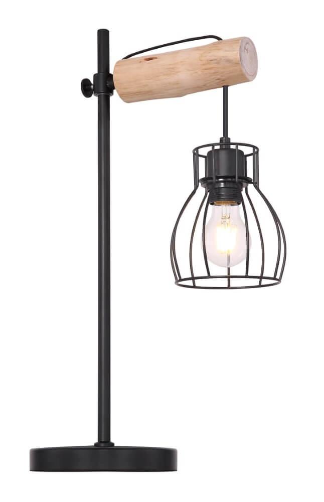Table lamp Mina black with wood